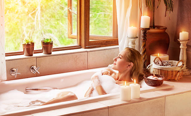 istock Woman bathing with pleasure 495438536