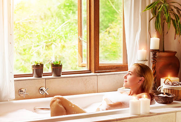 istock Woman bathing with pleasure 495438618