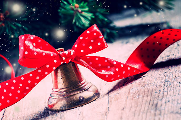 istock New Year Christmas bell with a red ribbon 495441130