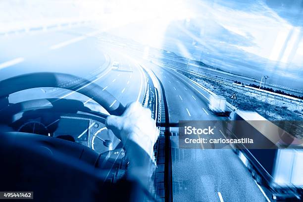 Abstract Design International Shipment And Highway Stock Photo - Download Image Now - Truck, Backgrounds, The Way Forward