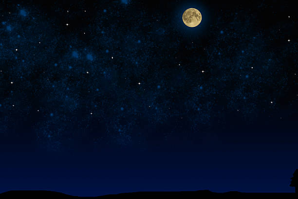istock Night sky. Full moon on the starry sky 495441608