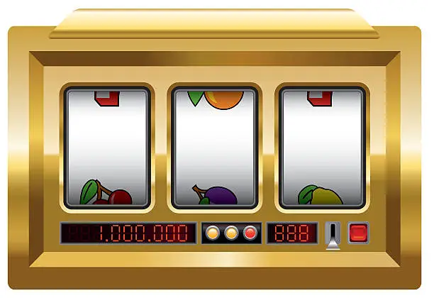 Vector illustration of Slot Machine Blank Gold