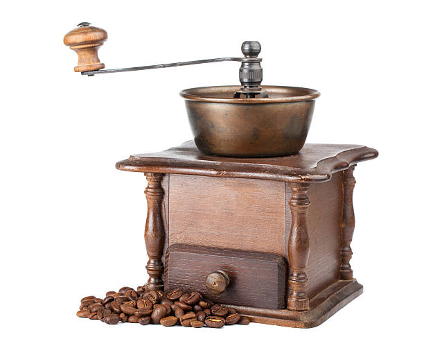 istock Vintage coffee grinder with coffee beans 495454538