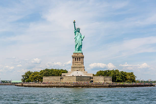Statue of Liberty View of Statue of Liberty on Liberty Island in New York Harbor, in Manhattan, New York statue of liberty new york city photos stock pictures, royalty-free photos & images