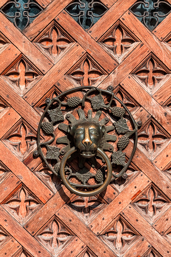 Medieval lion door knocker