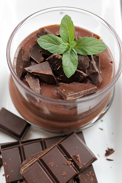 istock Chocolate pudding with chocolate crumbs in a glass cream bowls 495467854