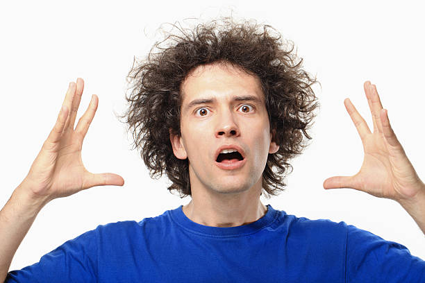 istock Crazy Young Man Portrait With Afro. 495469595