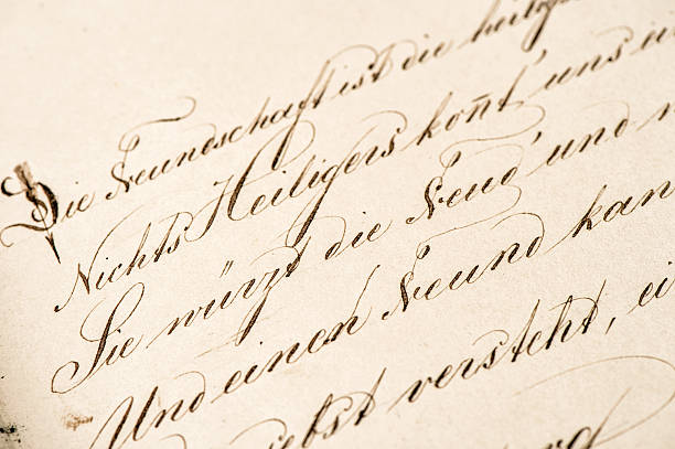 istock Old calligraphic handwriting. Grunge vintage paper texture 495469670