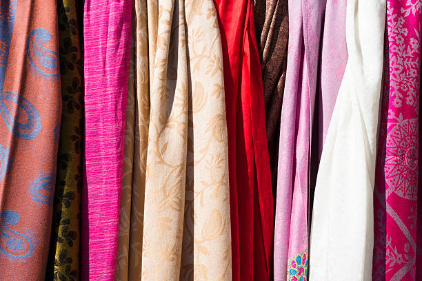 istock Rack of Pashmina scarves 495470796