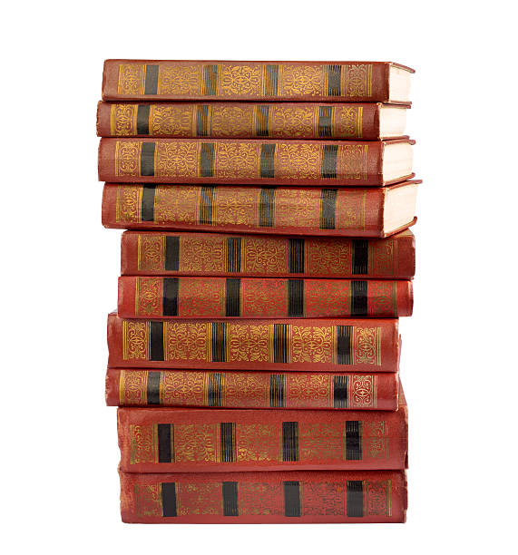 istock stack of old books with gold stamping 495471329