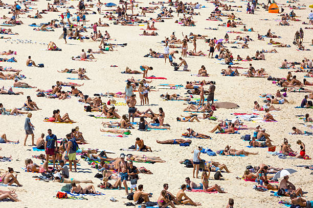 istock Crowded beach in hot summer day, Bondi beach Sydney Australia 495471668