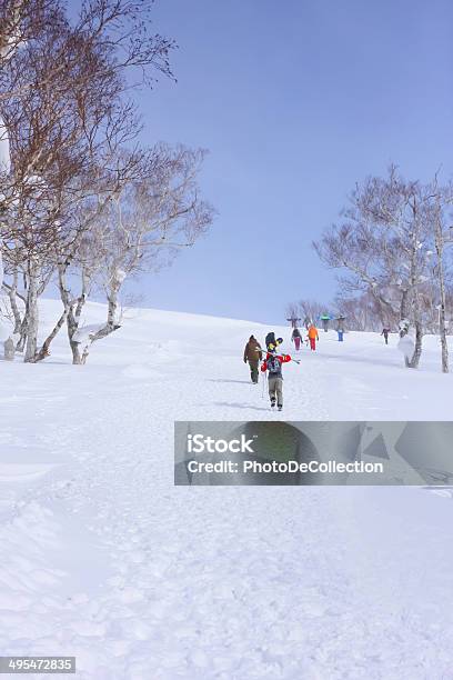People Aim At A Summit Stock Photo - Download Image Now - Skiing, Hokkaido, Niseko