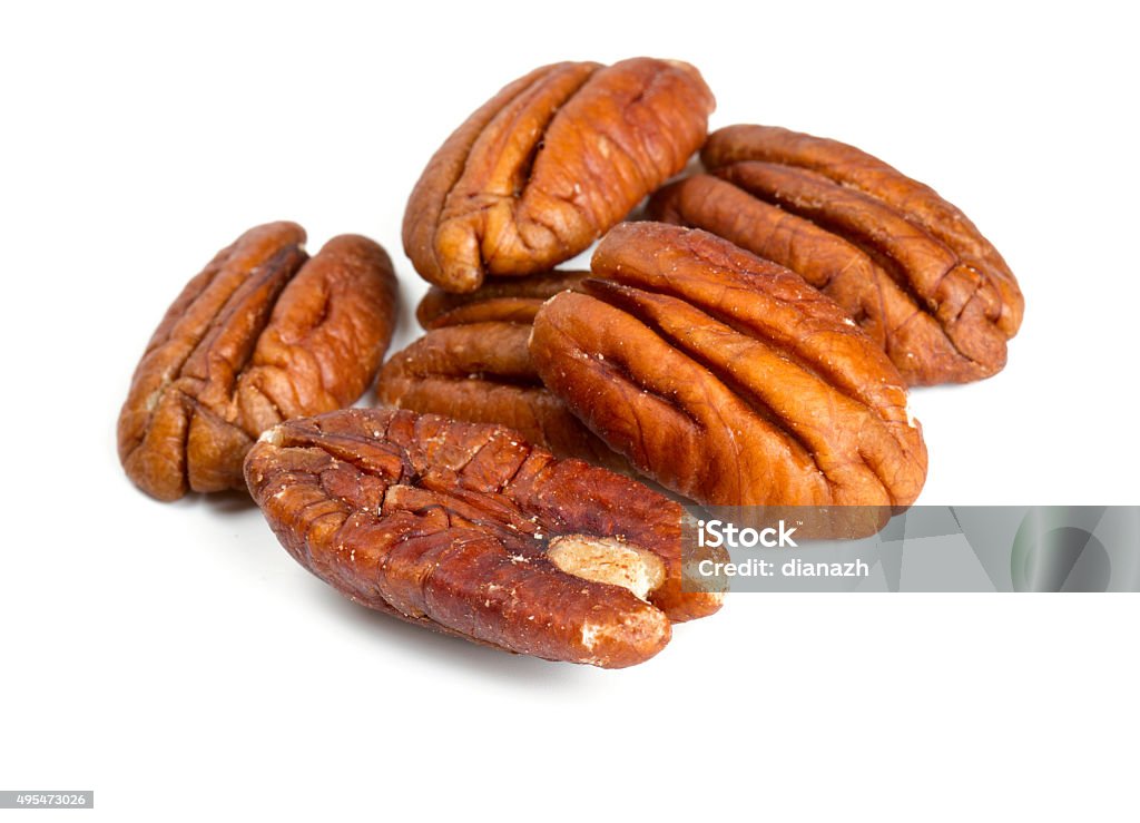 pecan nuts isolated on white background 2015 Stock Photo