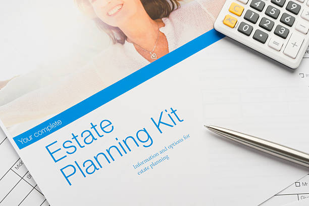 istock Estate planning brochure with mature woman 495474521