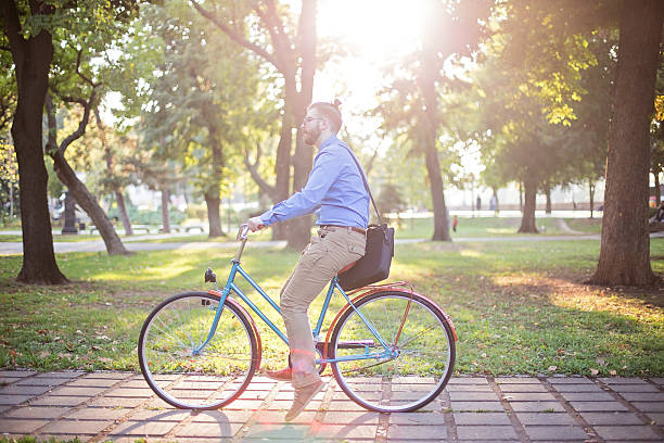 istock Off to work on a bike 495477508