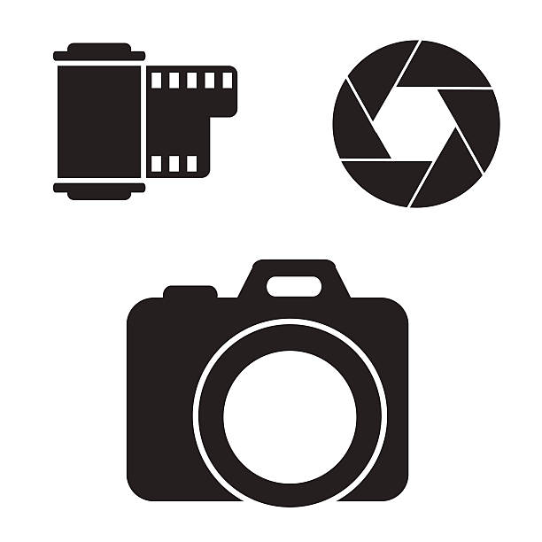 kamera-icon-set. - silhouette photographer photographing photograph stock-grafiken, -clipart, -cartoons und -symbole