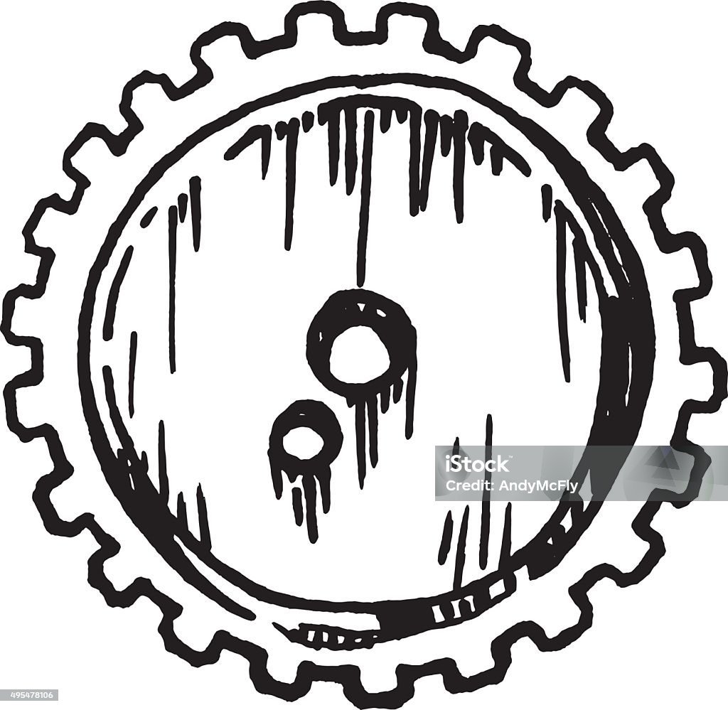 Vector Illustration Of A Black And White Gear Stock Illustration