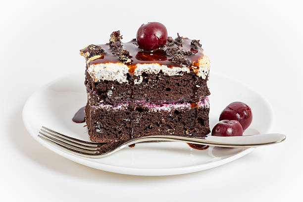 istock Dark chocolate cake with sweet cherry 495479116