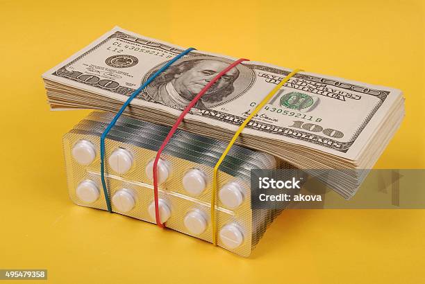 Pack Of Dollars Stock Photo - Download Image Now - 2015, Antibiotic, Blister