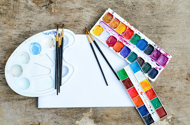 istock Used watercolor paintbox 495480550