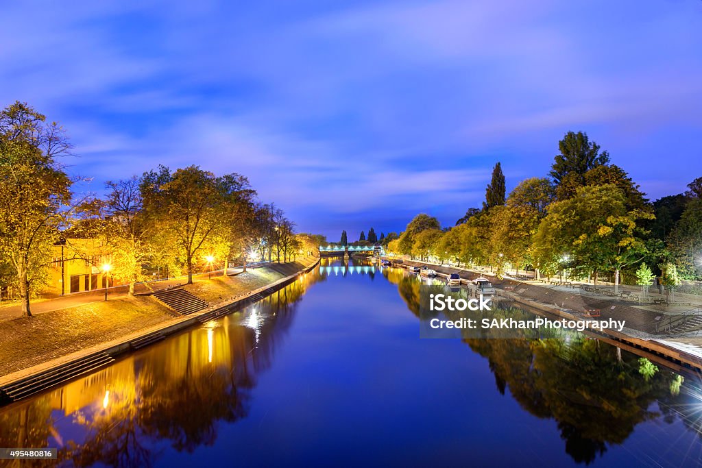 River Ouse York UK Panoramic view of river Ouse in York, UK. York - Yorkshire Stock Photo