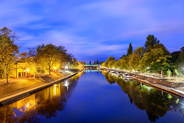 River Ouse York UK Panoramic view of river Ouse in York, UK. ouse river photos stock pictures, royalty-free photos & images