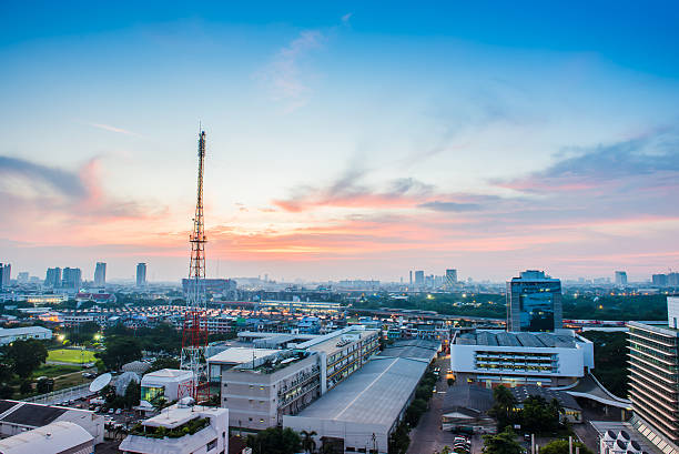 istock Bangkok cityscape with communication tower. 495485266