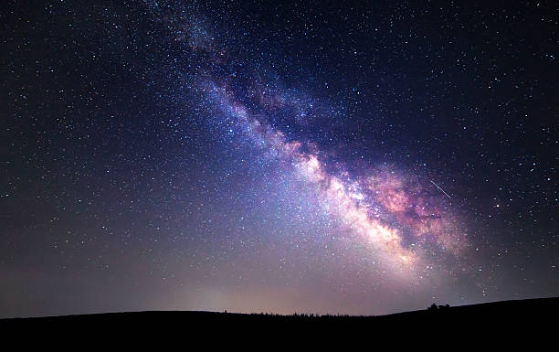 istock Milky Way. Beautiful summer night sky with stars. Background 495490412