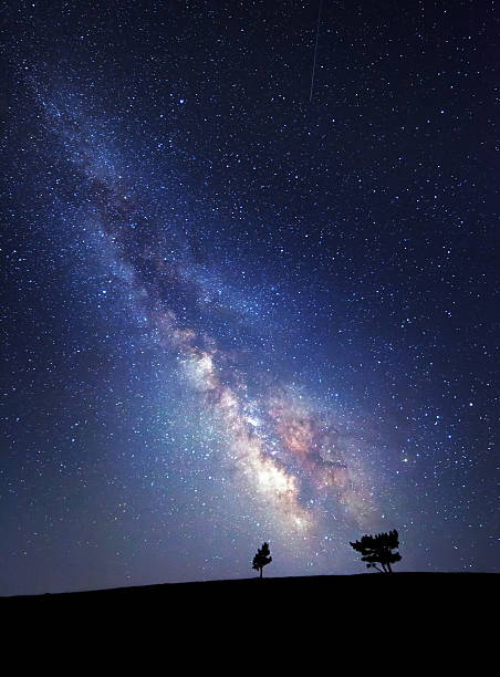 istock Milky Way. Beautiful summer night sky with stars. Background 495490474