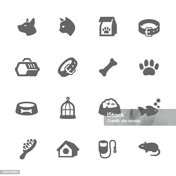 Simple Pets Icons Stock Illustration - Download Image Now - Icon Symbol, Pet Collar, Dog Bone