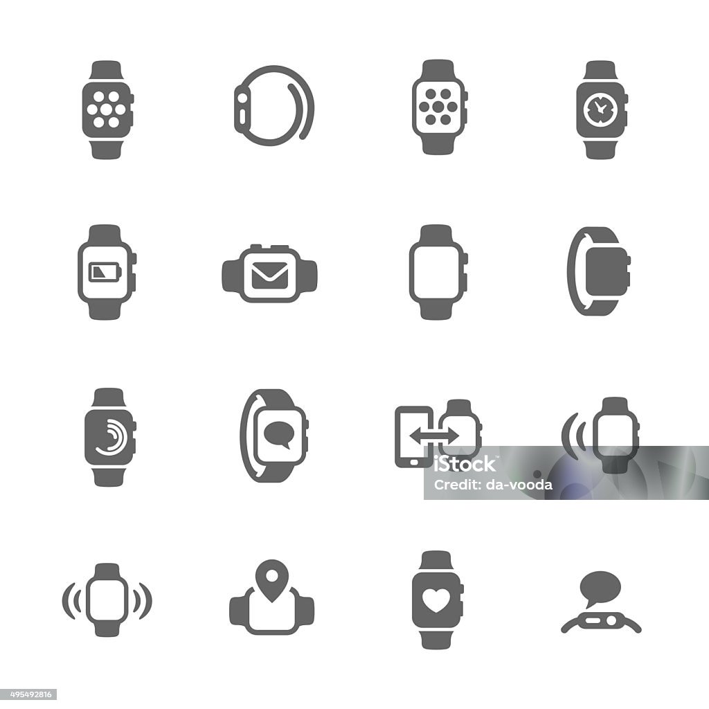 Smart Watch Icons Simple Set of Smart Watch Related Vector Icons for Your Design Smart Watch stock vector