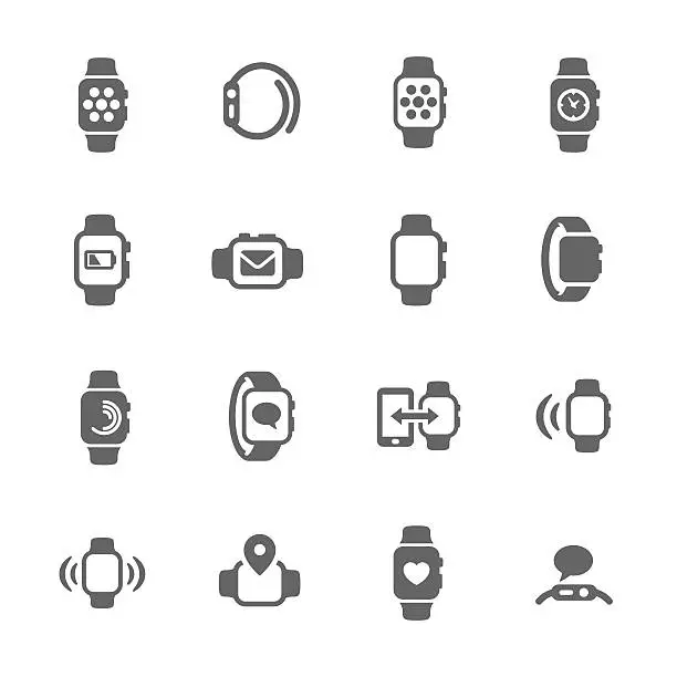 Vector illustration of Smart Watch Icons