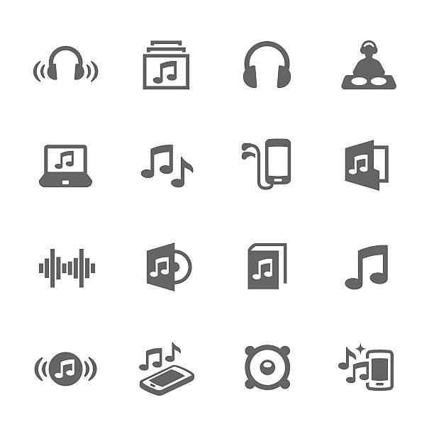 einfach sound-icons - headphones book stock-grafiken, -clipart, -cartoons und -symbole