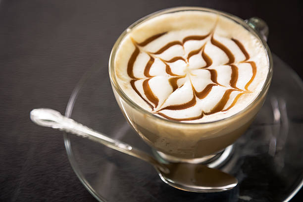 istock Hot latte art coffee on table 495495692