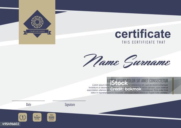 Certificate 171 Stock Illustration - Download Image Now - 2015, Achievement, Award