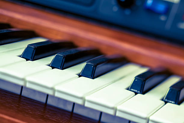 istock Vintage synthesizer keyboard musical instrument 495497334