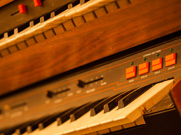 istock Vintage synthesizer keyboard musical instrument 495497414