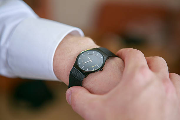 istock Man's watch on the wrist 495503318