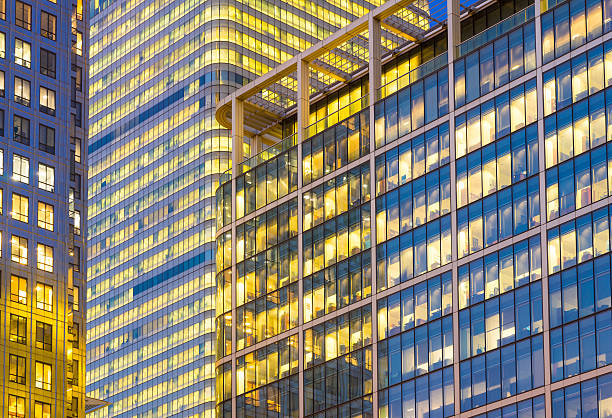 istock Office building background in Canary Wharf, London 495503856