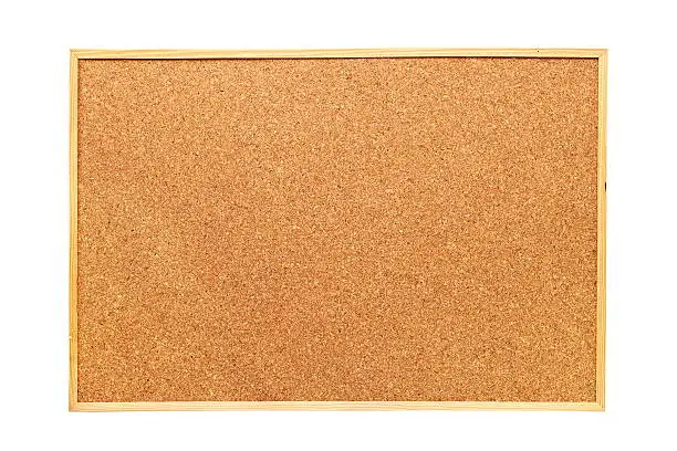 cork board isolated over white background, ready for your message