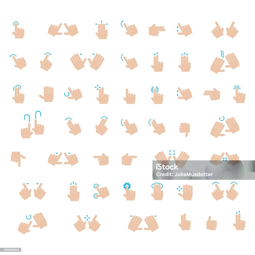 Outline Hand Finger Gesture Vector Icon Set Sign Language stock vector