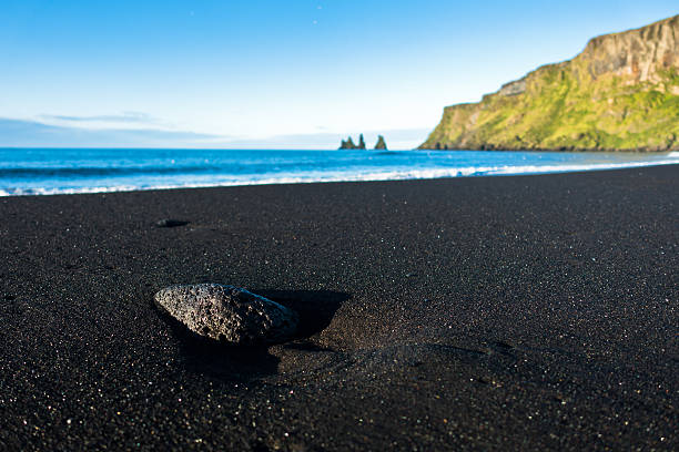 istock Beautiful black volcanic sand beach in Vik at sunrise 495506462