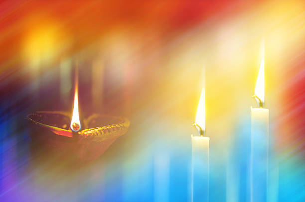 istock Earthen Lamps and candles in dark night 495506878