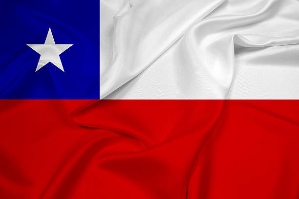 Waving Chile Flag stock photo