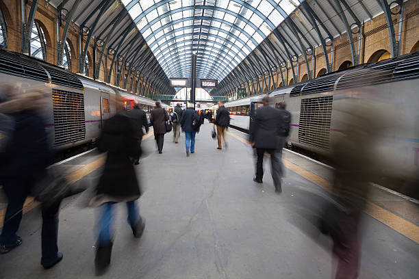 istock Blur Movement people in Rush Hour train station, London, UK 495507653