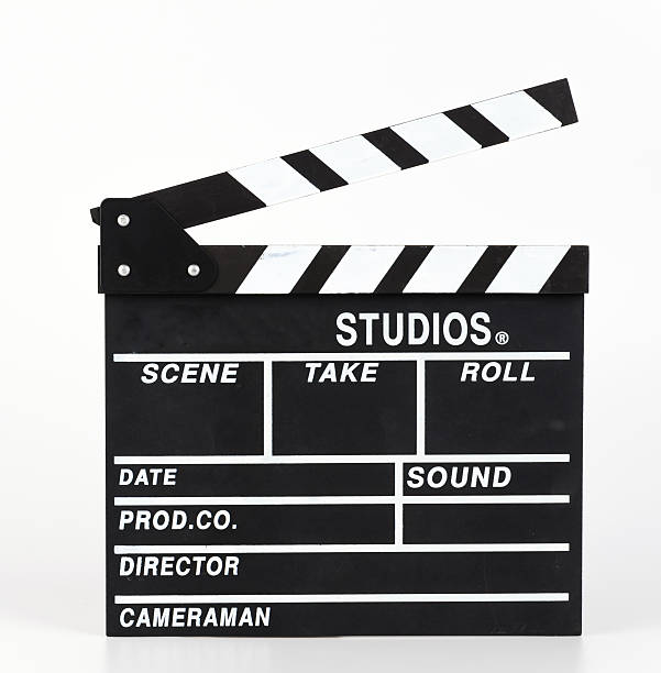 istock Clapper movie board isolated white background 495507655