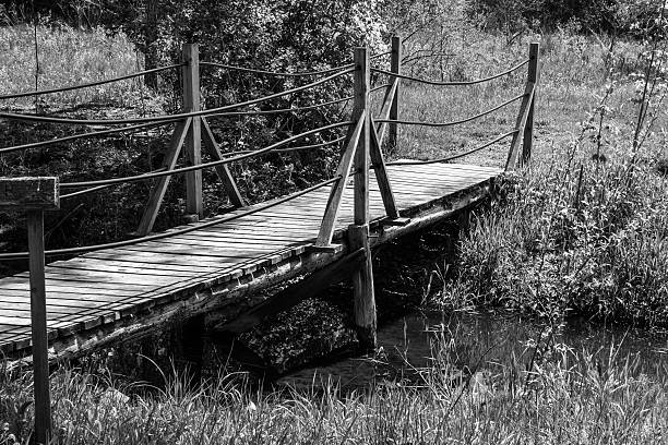 istock Wooden Bridge Black and White 495508235