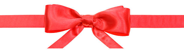 istock red ribbon and real bow with horizontal cut ends 495509070