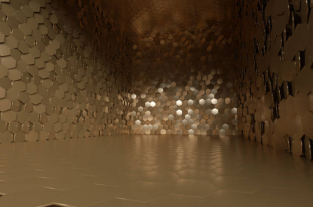 istock Large vault with golden plates 495509673