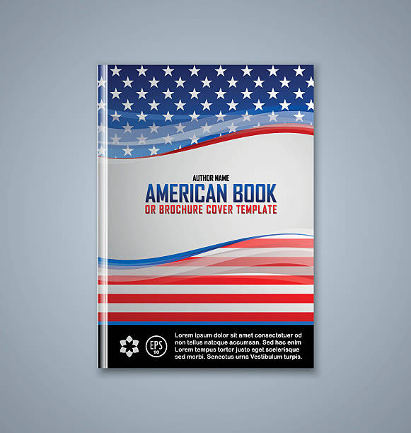 Brochure cover template Brochure or book cover template on grey background patriotic quilt stock illustrations